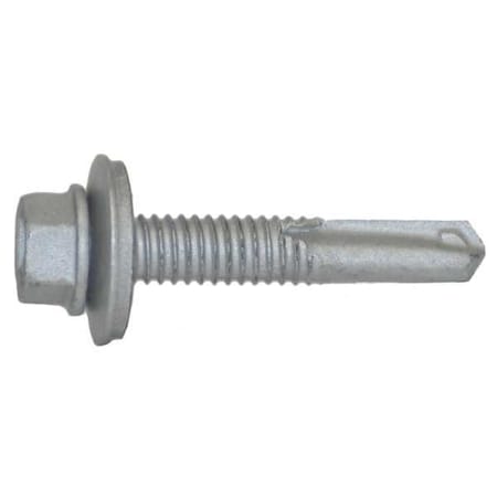 Self-Drilling Screw, #12 x 1-1/2 in, Climaseal Steel Flange Hex Head External Hex Drive, 250 PK