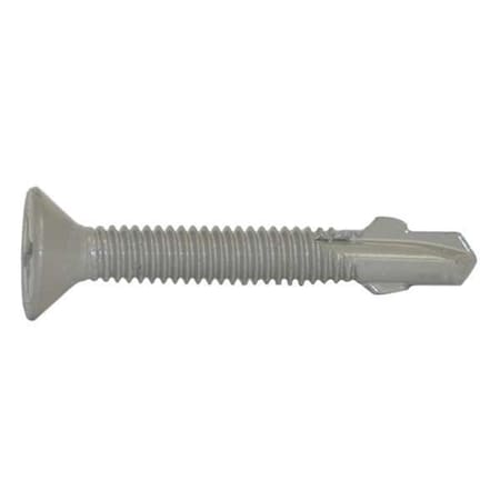 Self-Drilling Screw, No 12 x 1-5/8 in, Climaseal Steel Flat Head Phillips Drive, 250 PK