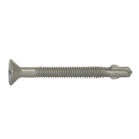 Self-Drilling Screw, #12 x 2-1/4 in, Climaseal Steel Flat Head Phillips Drive, 250 PK
