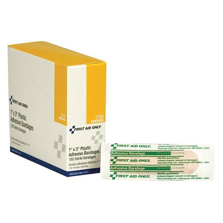 Bandage, Plastic, 1 x 3In, PK100