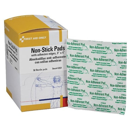Nonstick Pad, Sterile, 4in L x 3in W, PK50