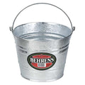 1 1/4 gal Round Bucket, 9 1/2 in Dia, Silver, Galvanized Steel