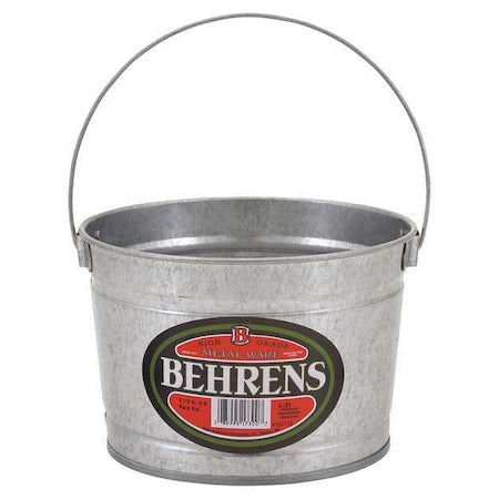 3/4 gal Round Bucket, 7 1/4 in Dia, Silver, Galvanized Steel