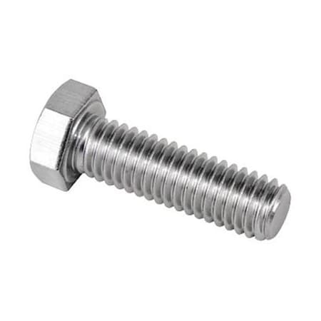 316, 1/4"-20 Hex Head Cap Screw, Plain Stainless Steel, 1-1/4 in L