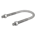 Round U-Bolt, 1/4"-20, 1 1/4 in W, 2 1/2 in H, Plain Stainless Steel