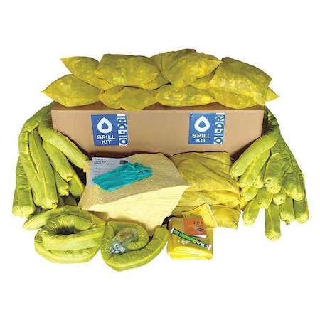 Spill Kit, 78 gal Volume Absorbed per Kit, 95 gal Capacity, Box, Brown