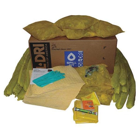 Spill Kit, 56 gal Volume Absorbed per Kit, 50 gal Capacity, Box, Brown