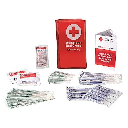 First Aid Kit and Housing, PVC Vinyl Pocket Pack, 18 Components, 5 People Served