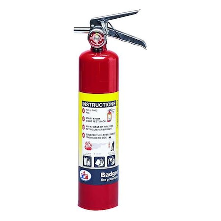 Fire Extinguisher, 2.5 lb Capacity, Class ABC ,UL Rating1A:10B:C ,Monoammonium Phosphate