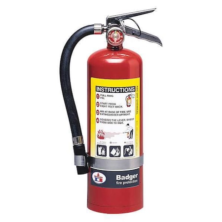 Fire Extinguisher, 5 lb Capacity, Class ABC ,UL Rating3A:40B:C ,Monoammonium Phosphate