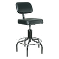 Vinyl Task Chair, 24" to 31", No Arms, Black