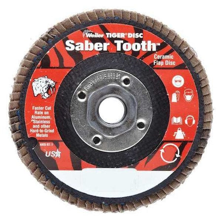 4-1/2" Ceramic Abrasive Flap Disc Angld Pheonlic Bk 40C 5/8"-11 UNC Nt