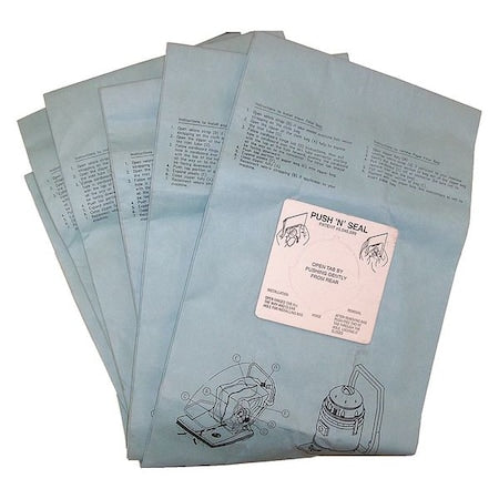 Vacuum Bag, Paper, Cloth Filter, 5 PK