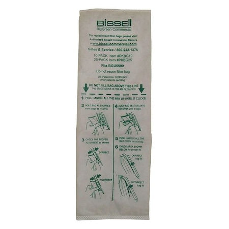 Vacuum Bag, Multi-Ply, Cloth Filter, 25 PK
