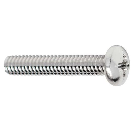 1/4"-20 x 1 in Phillips Pan Machine Screw, NL-19 18-8 Stainless Steel, 100 PK