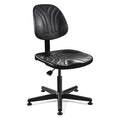Polyurethane Desk Chair, 15" to 20", No Arms, Black