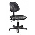 Polyurethane Desk Chair, 15" to 20", No Arms, Black