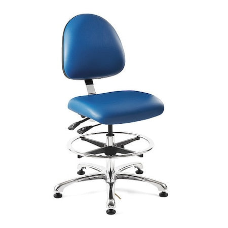 Vinyl Task Chair, 23" to 33", Royal Blue