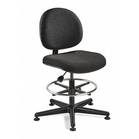Fabric Task Chair, 23" to 33", No Arms, Black