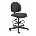 Fabric Task Chair, 24" to 34", No Arms, Black