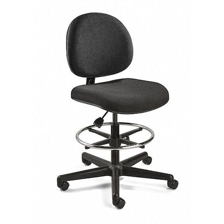 Fabric Task Chair, 24" to 34", No Arms, Black