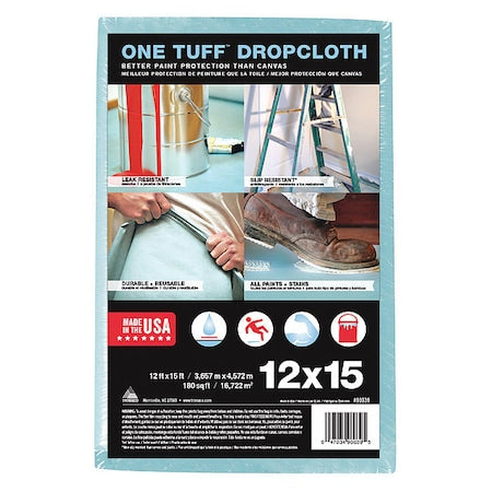 Leakprf/SlipResDropCloth, Blu, 12ftLx15ftW