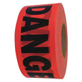 Barricade Tape, Danger, Red, 3 in Wide x 1, 000 ft Length, Polyethylene, 3 mil