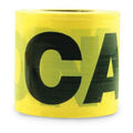 Barricade Tape, Caution, 3 in Wide, 300 ft Long, 2 mil Thick, Plastic, Yellow/Black