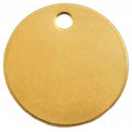 Blank Tag, Brass, 2 in H x 2 in W, Yellow, Round, 25 PK