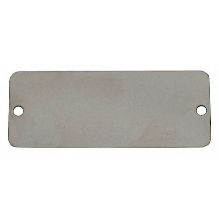 Blank Tag, Stainless Steel, 1 in H x 3 in W, Silver, Rectangle, 100 PK