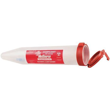 Sharps Container, Clear, Red, 3/8 gal, PK24