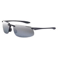 ES4, Safety Glasses, Anti-Scratch, Gray Mirror Lens, Black Frame, Half-Frame