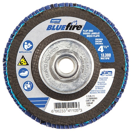 Flap Disc, 13, 300 rpm, 60 Grit, 29-Type, PK2