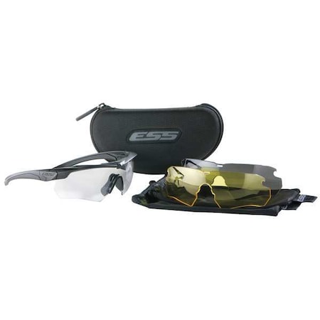 Crossbow Kit, Safety Glasses, Anti-Fog & Anti-Scratch, Smoke/Yellow Lens, Black Frame, Half-Frame