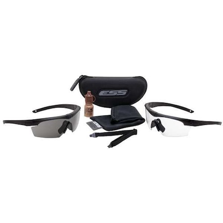 Crosshair Kit, Safety Glasses, Anti-Fog & Anti-Scratch, Gray/Clear Lens, Black Frame, Half-Frame