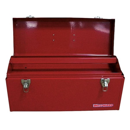 WESTWARD Tool Box, Steel, Red, 20 in W x 8 in D x 9 in H