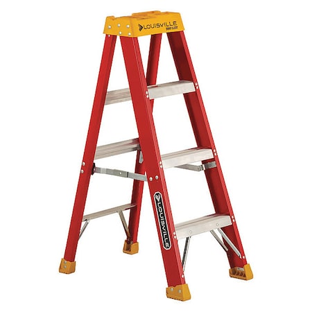 4 ft Fiberglass Stepladder, 300 lb Capacity