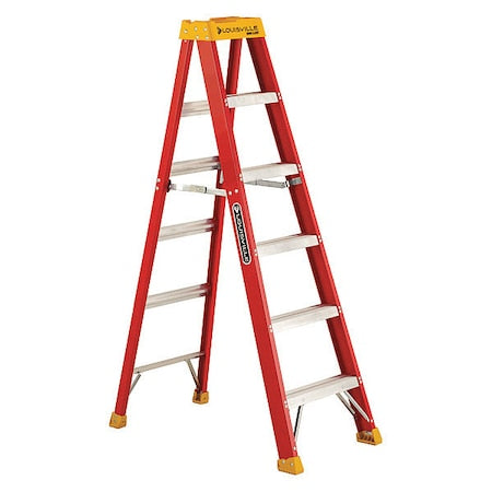 6 ft Fiberglass Stepladder, 300 lb Capacity