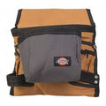 Supply Pouch, 8 Pocket, Gray/Tan, Heavy Duty Canvas, 8 Pockets