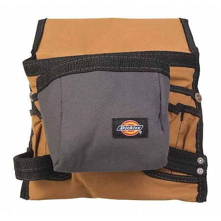 Supply Pouch, 8 Pocket, Gray/Tan, Heavy Duty Canvas, 8 Pockets