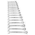 15pc Ratcheting Combination Wrench Set - Metric