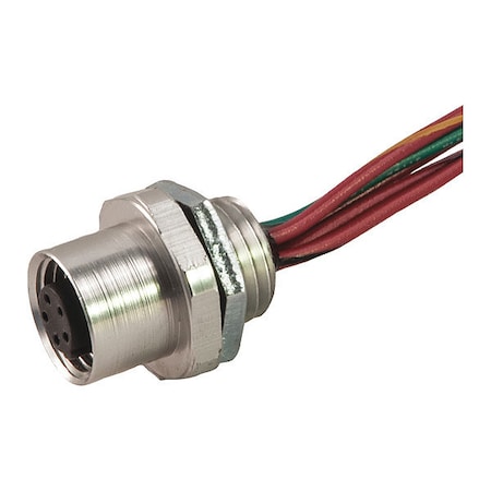 Receptacle,D Key,Fem,2 Pole,1/4"",18 AWG