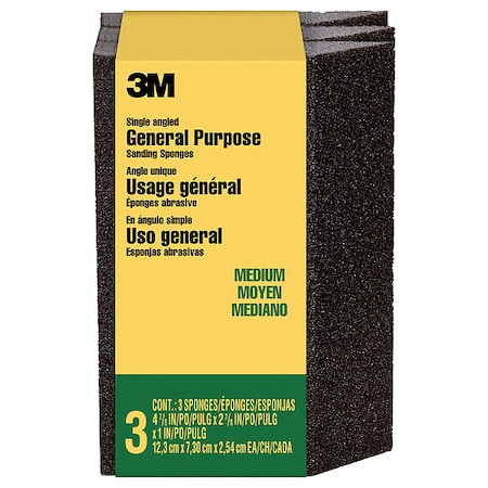 Single-Angle Sanding Sponge, 4 7/8" L, PK3