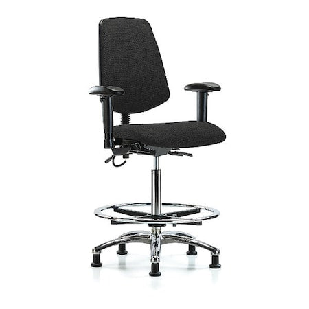 Ergonomic Chair, Adjustable Arms, 26-1/4" to 36" Height, Black