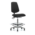 ESD Task Chair, Fabric, Black, 26-1/4 in to 36 in Seat Height, No Arms Arms, Non-Marring Glides