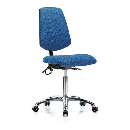 Ergonomic Chair, No Arms, 21-1/2" to 29" Height, Blue