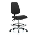 ESD Task Chair, Fabric, Black, 21-1/2 in to 29 in Seat Height, No Arms Arms, Rolling