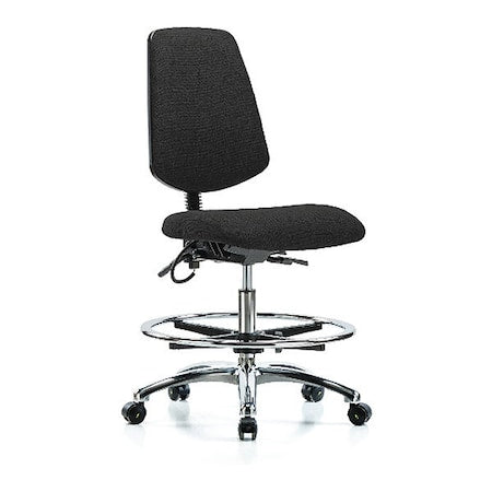 ESD Task Chair, Fabric, Black, 21-1/2 in to 29 in Seat Height, No Arms Arms, Rolling