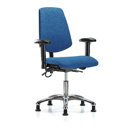 Ergonomic Chair, Adjustable Arms, 19" to 24" Height, Blue