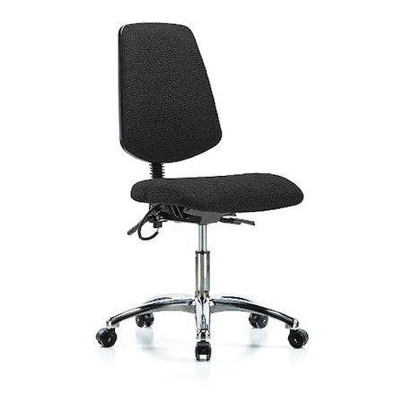 Ergonomic Chair, No Arms, 19" to 24" Height, Black